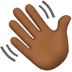 👋🏾 waving hand: medium-dark skin tone display on Apple